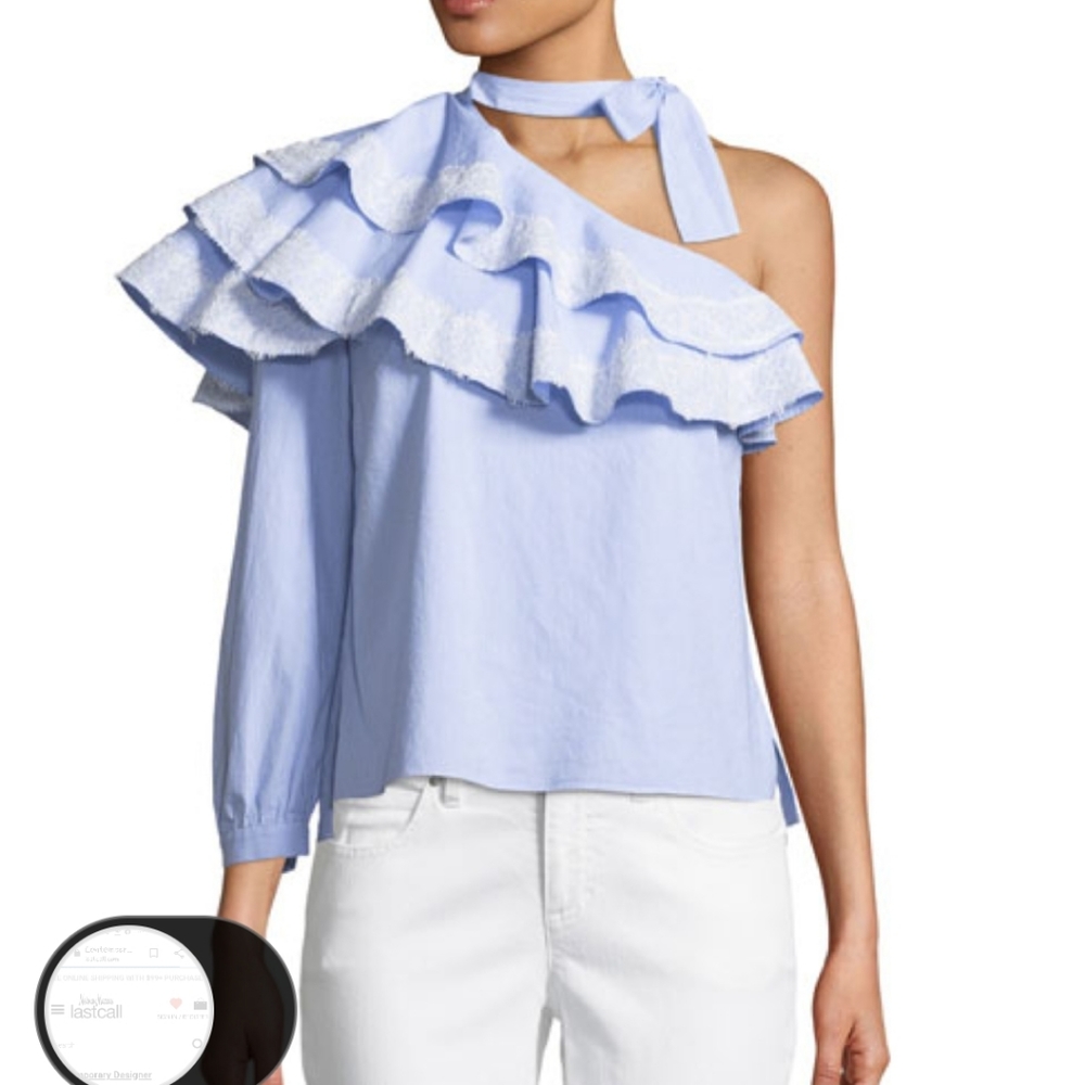 NEW! Veronica Beard Isla one shouler blouse.